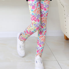 Toddlers Flowers Leggings Thin Casual Elastic Waist Pants Kids Summer Clothes