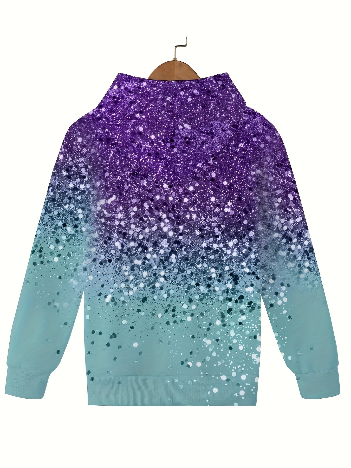 Kids Gradient Sequin Effect Hooded Sweatshirt