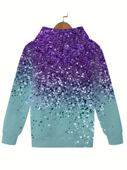 Kids Gradient Sequin Effect Hooded Sweatshirt