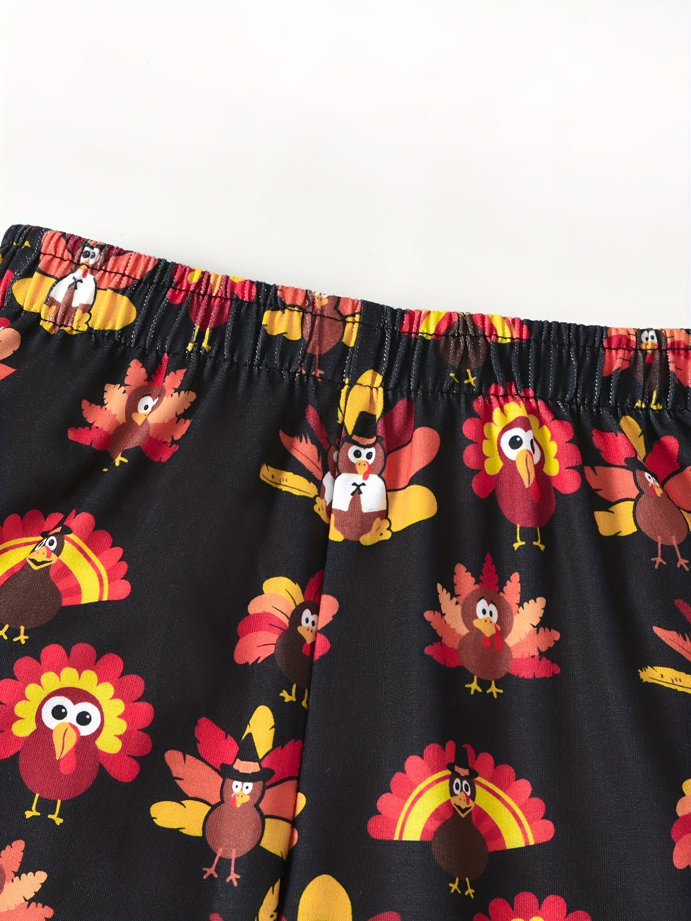 Turkey Pattern Kid's Pajamas 2pcs Sweatshirt & Sweatpants Set