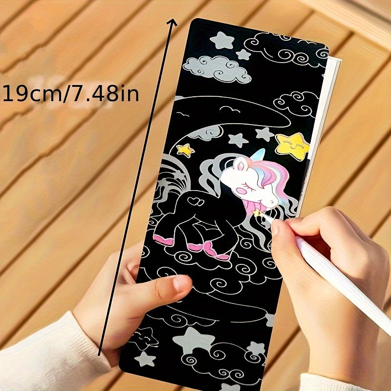 19pcs Scratch Print Notebook DIY Hand Scratchprint Fun Graffiti Colorbook
