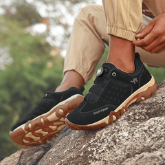 Men's Hiking Sneakers With Rotary Button Non Slip Outdoor Shoes
