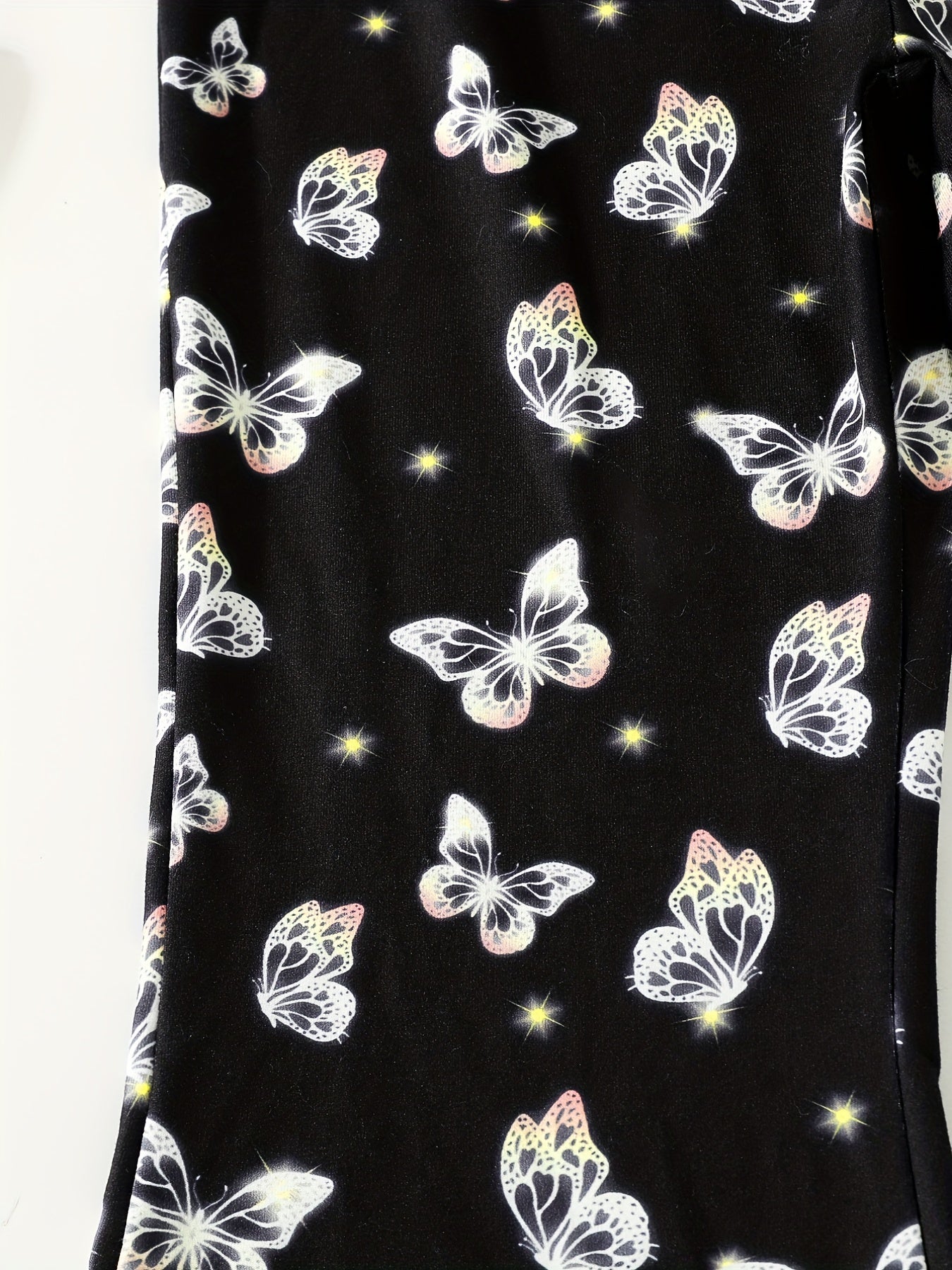 Girls Butterfly Print Flared Trousers