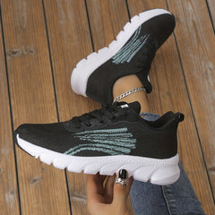 Women's Breathable Running Shoes Lace up Non Slip Sports Sneakers