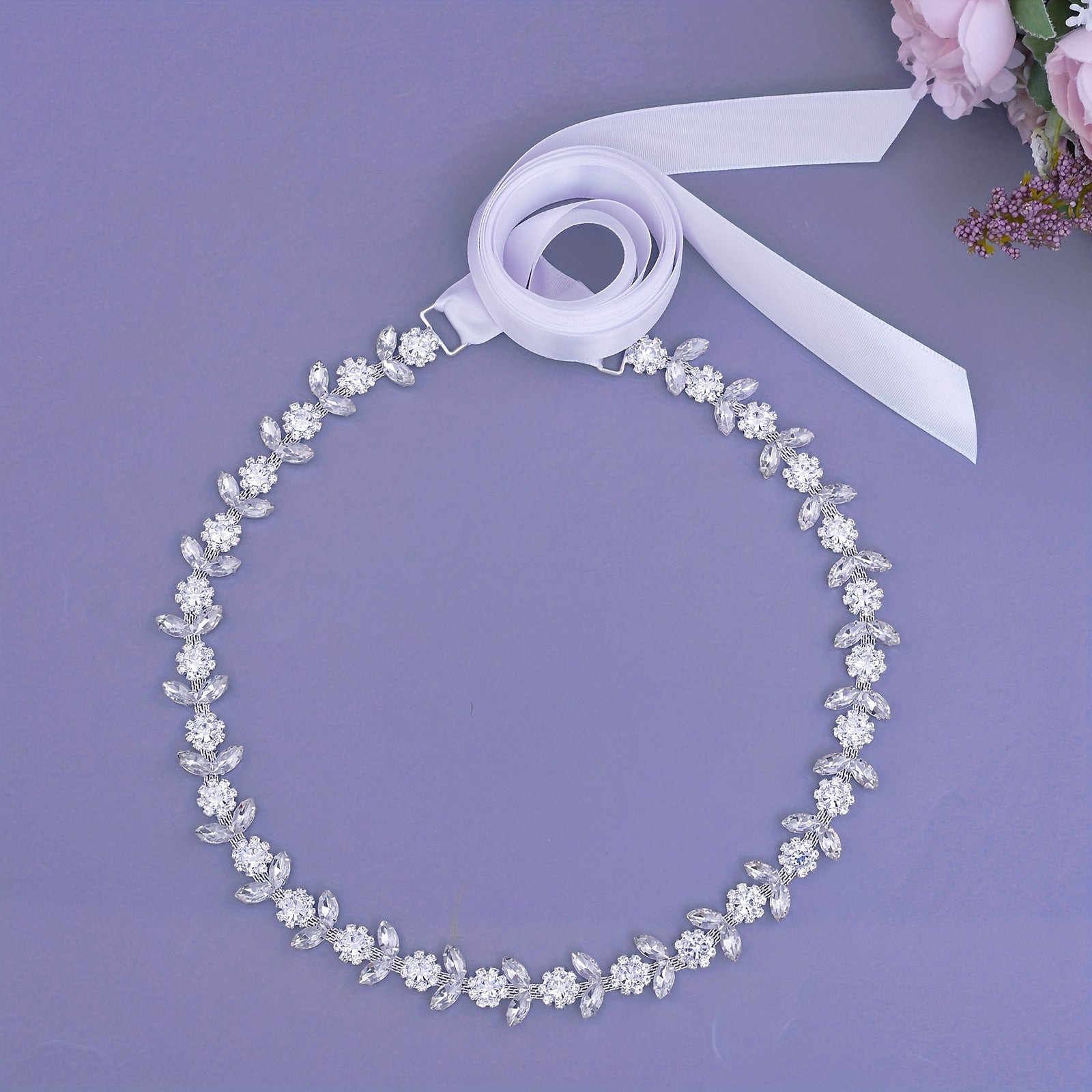Baroque Style Rhinestone Bridal Sash Wedding Belt Summer Dress Waist Accessory
