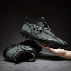 Men's Solid Low Top Lace up Boots Outdoor Walking Shoes