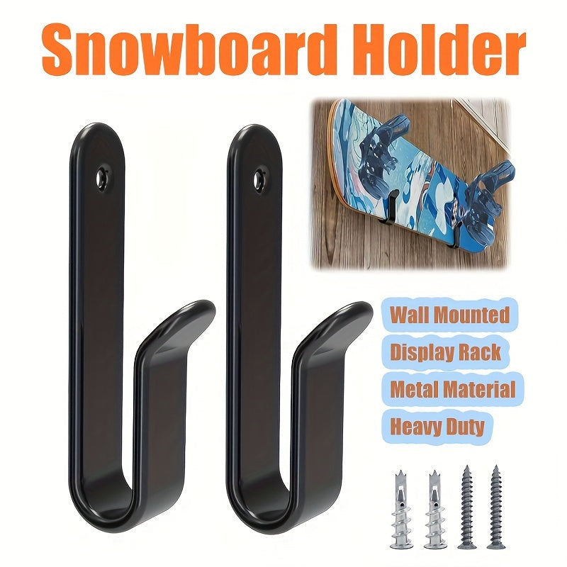 2pcs Horizontal Snowboard Clips Wall Mounted Display Rack
