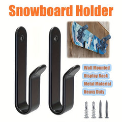 2pcs Horizontal Snowboard Clips Wall Mounted Display Rack