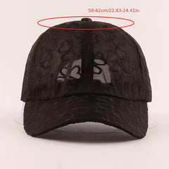 Flower Embroidery Mesh Baseball Cap Sunshade Dad Hat Lightweight Sun Hats