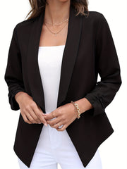 Shawl Collar 3/4 Sleeve Blazer for Office & Work