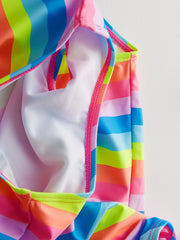 Toddler Girls Rainbow One Piece Swimsuit Ruffle Trim Summer Beach Clothes