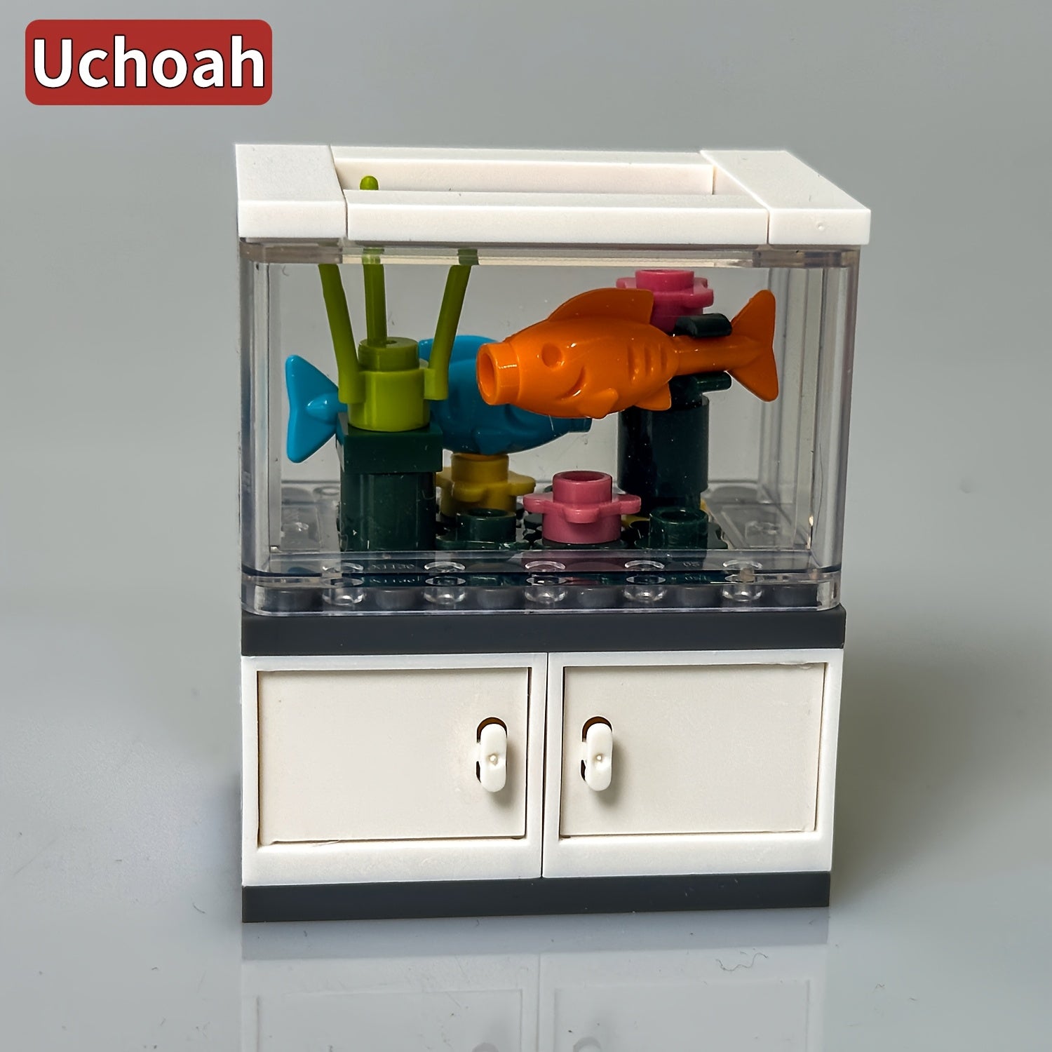 Creative Fish Tank Building Block Toy Aquarium Lizard Tank Model