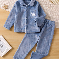 Elephant Embroidery Pajama Set for Boys
