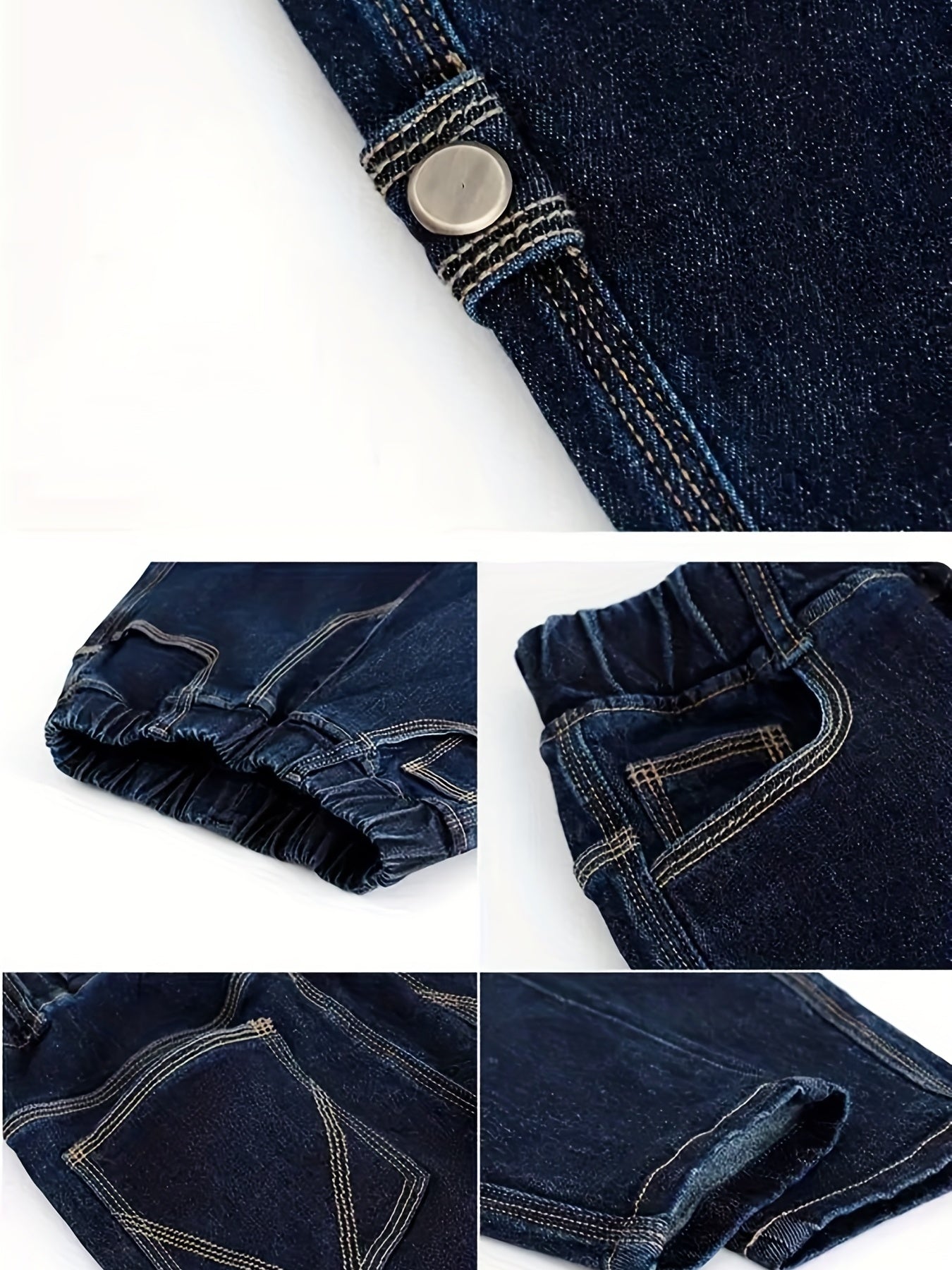 Boy's Loose Fit Denim Jeans Mid Stretch Breathable Pants