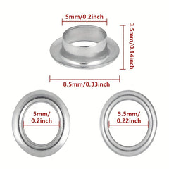 200/400pcs 5mm Hollow Metal Copper Eyelet Buckle for Clothing Bags Shoes