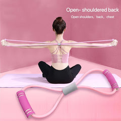 8 Shaped Stretch Machine Chest Expansion Fitness Belt Pink & Purple