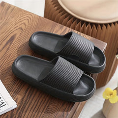 Men's Non Slip Pillow Slides Open Toe Slippers for Indoor Outdoor