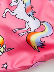 Girls' Rainbow Pony Swimsuit Ages 2-9