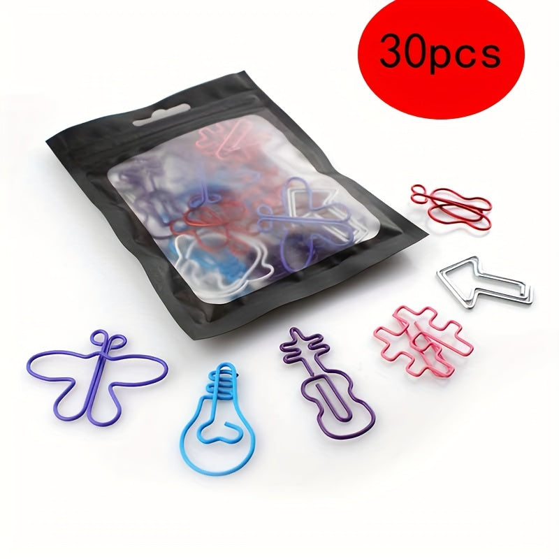 30pcs Colorful Metal Paper Clip Journal Diary Pin Random Shape
