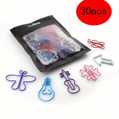 30pcs Colorful Metal Paper Clip Journal Diary Pin Random Shape