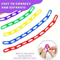 100pcs Rainbow C Clips Hooks Plastic Building Block Toys Hooks Chain