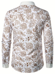 Men's Paisley Casual Shirt Long Sleeves Regular Fit