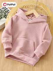Boys Casual Textured Pullover Hooded Sweatshirt