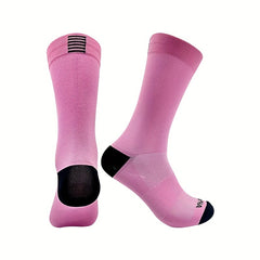 Mid Calf Athletic Socks for Cycling Running Sweat Absorbing Sports Socks