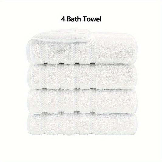 4pcs Cotton Bath Towel Set Soft Skin-friendly Absorbent Towel