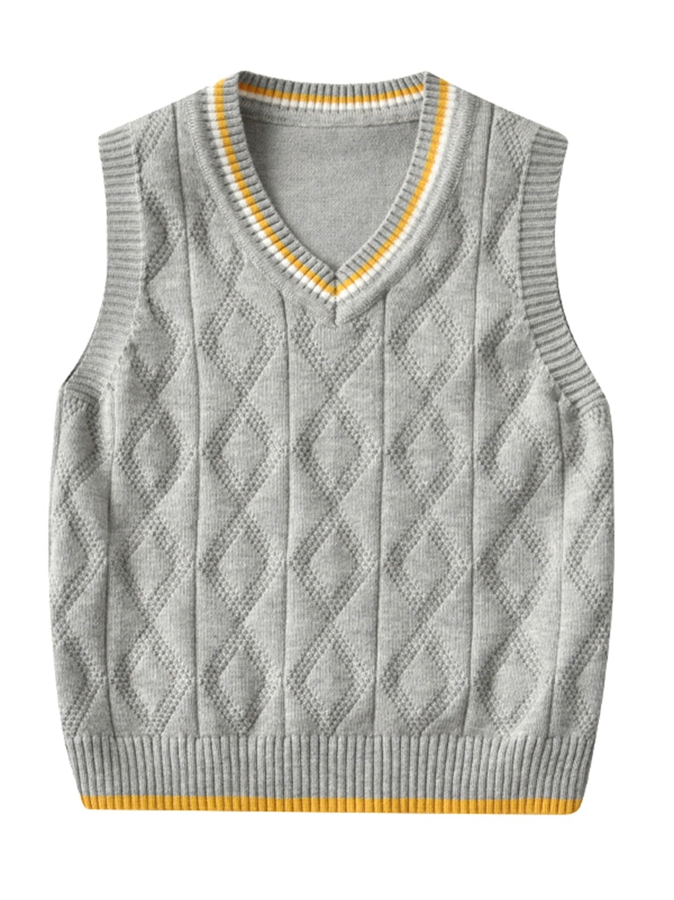 Kids College Style Sweater Vest Knitted Pullover
