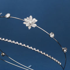 Crystal Bridal Tiaras Crown For Women Zircon Bridal Crown Silvery