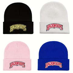 Hip Hop Letter Embroidery Beanie Unisex Solid Couple Skull Cap