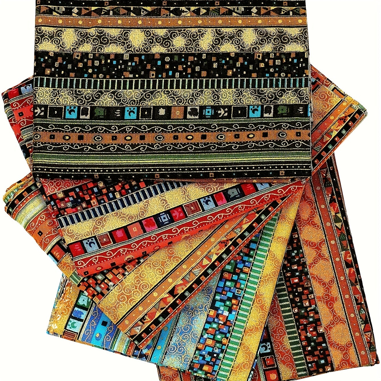 5pcs African Print Fabric Pieces Ethnic Pattern Cotton Fat Quarters