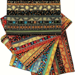 5pcs African Print Fabric Pieces Ethnic Pattern Cotton Fat Quarters