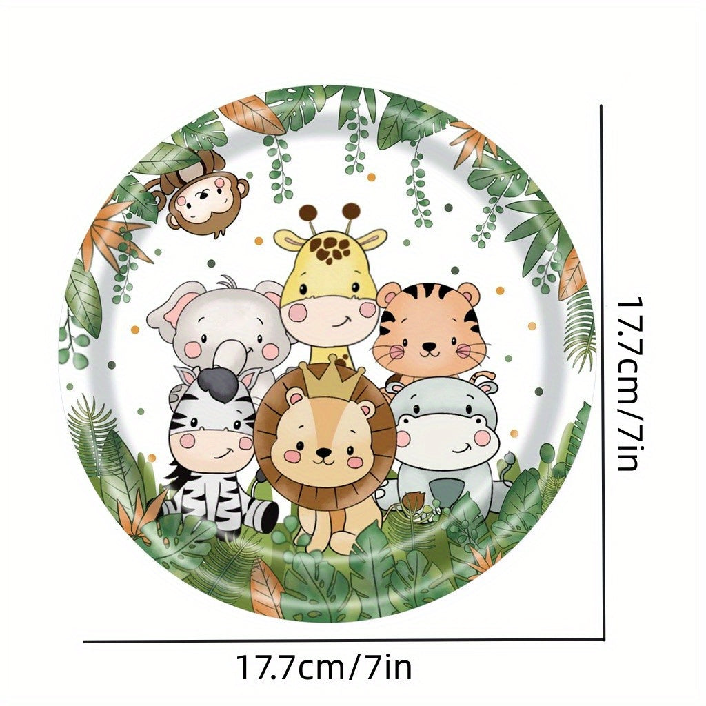 Forest Zoo Theme Party Disposable Tableware Set