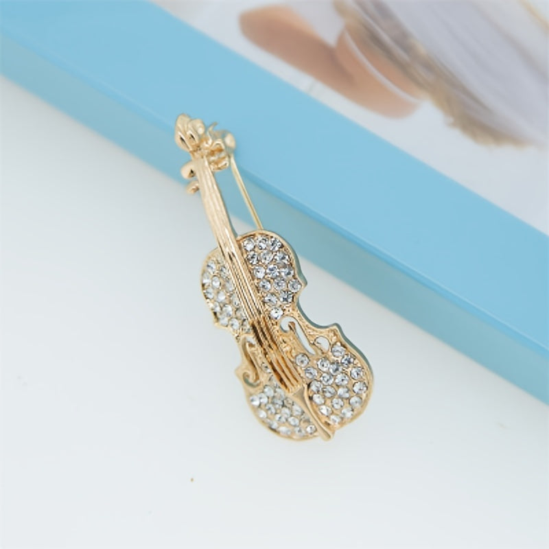 Violin Diamond Brooch For Girls Jewelry