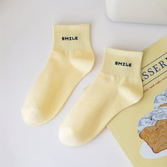 6 Pairs Letter Print Crew Socks for Women