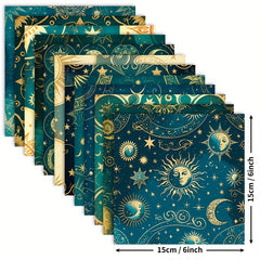12pcs Tarot Card Starry Sky DIY Wrapping Paper Universe Literary Material