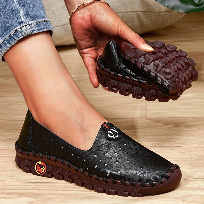 Women's Hollow Out Flat Shoes Slip On Comfy Walking Shoes