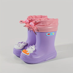 Girls Cartoon Rain Boots Waterproof Non-Slip Outdoor Travel All Seasons
