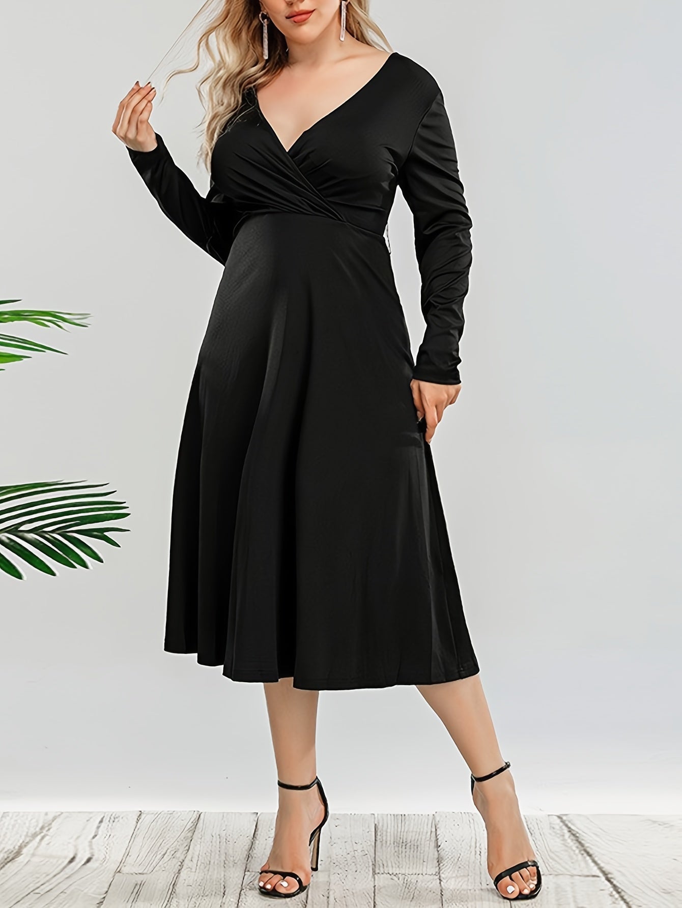 Sexy Maxi Dress Solid Long Sleeve Backless Stretch