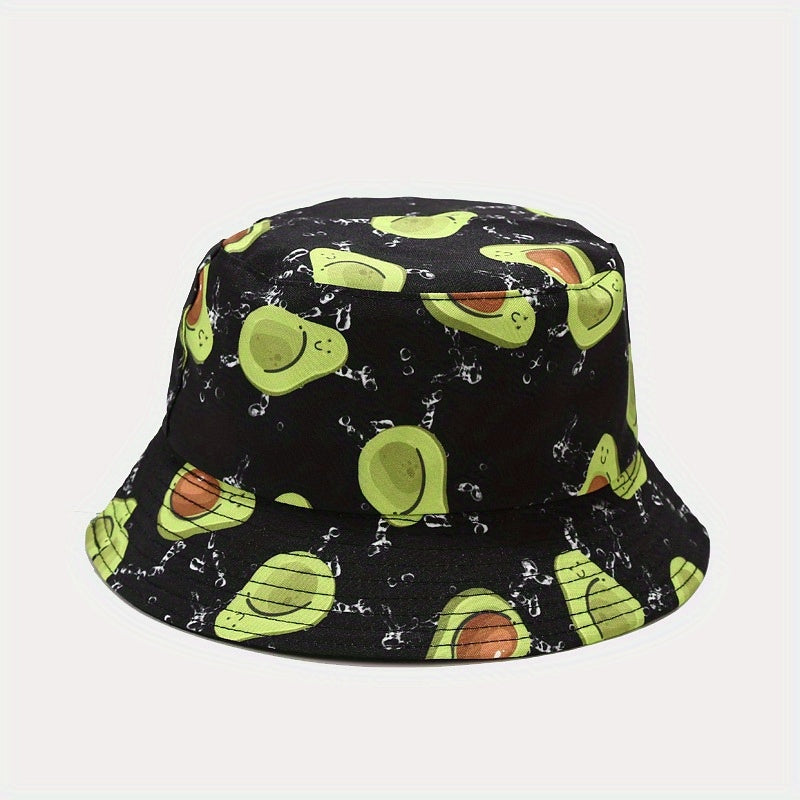 Fruit Print Bucket Hat Summer Sunscreen Fisherman Cap for Women