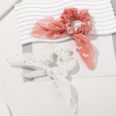6PCS Daisy Floral Hair Tie Bow Knot Hair Rope Hair Accessory