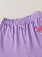 Girls Butterfly Elastic Waist Track Shorts Teen Kids Summer Clothes