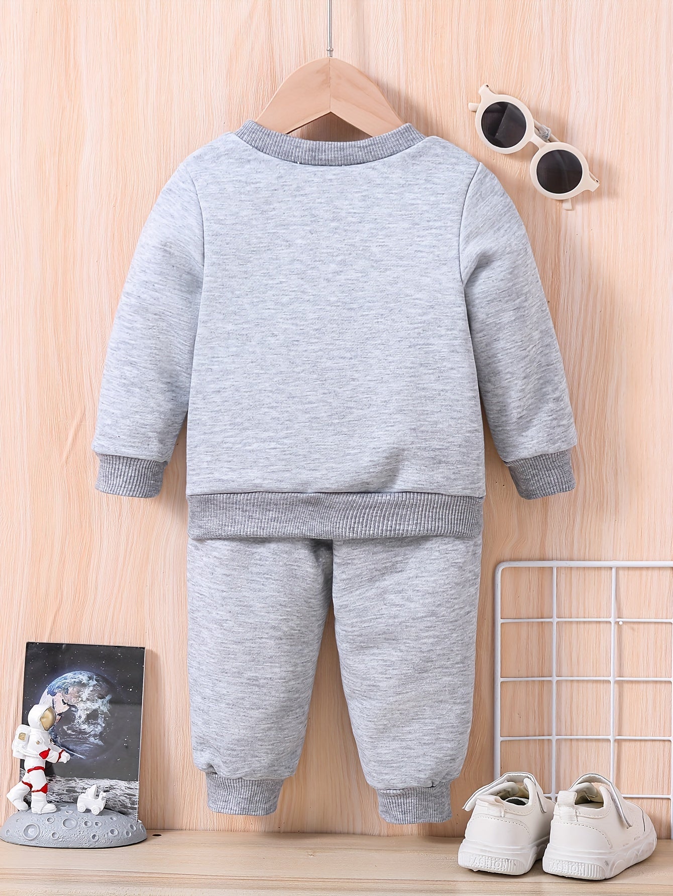Baby Letter Print Outfit Long Sleeve Sweatshirt Set