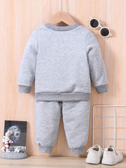 Baby Letter Print Outfit Long Sleeve Sweatshirt Set