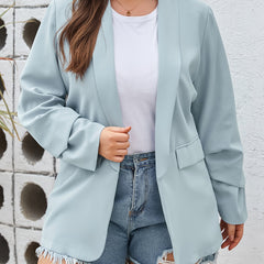 Business Casual Blazer Women's Solid Open Front Loose Fit Blazer