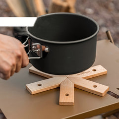 Snowflake Mat Anti scalding Pot Mat Outdoor Beech Wood Camping Picnic
