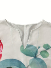 Floral V Neck Maxi Dress Plus Size
