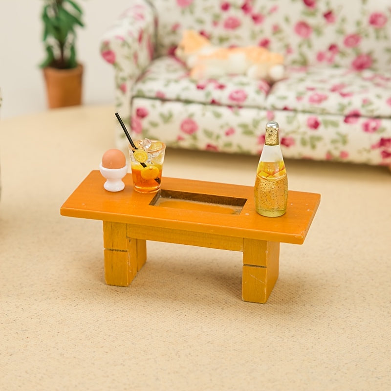 Mini Dollhouse Coffee Table Scene Decor